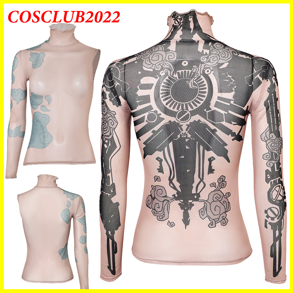 Summer Clothing Modest - Kadın Arcane Jinx Cosplay Gömlek Dövme