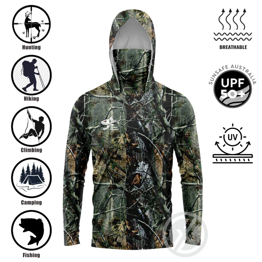 Summer Uv Clothing - UPF50+ Kapüşonlu Balıkçı Gömleği, Entegre Yüz