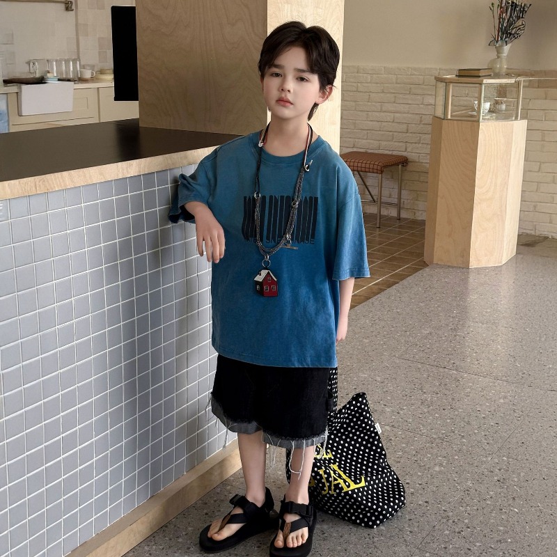 Summer Clothing Range - Erkek Çocuk Yazlık Kot Şort Diz