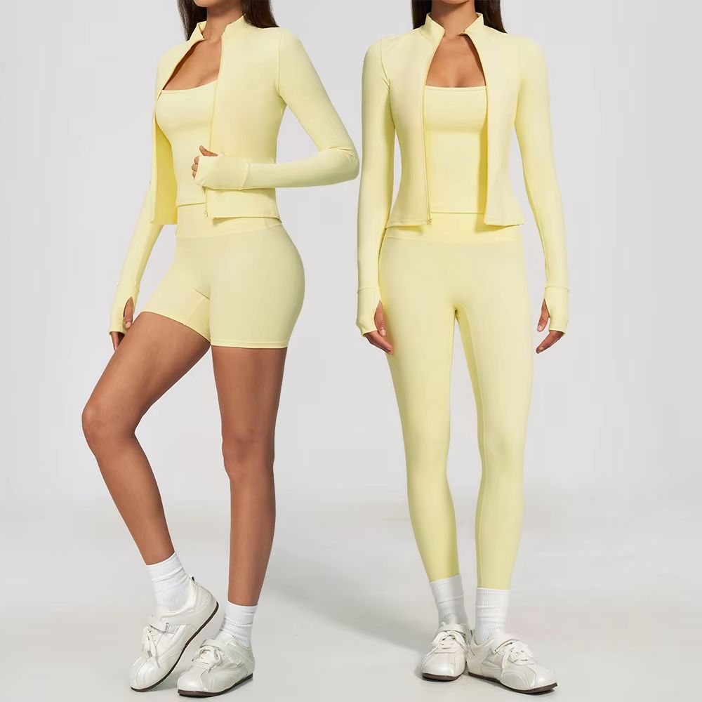 Summer Clothing Trends For Women - Kadın Yoga Seti 3 Parça Egzersiz