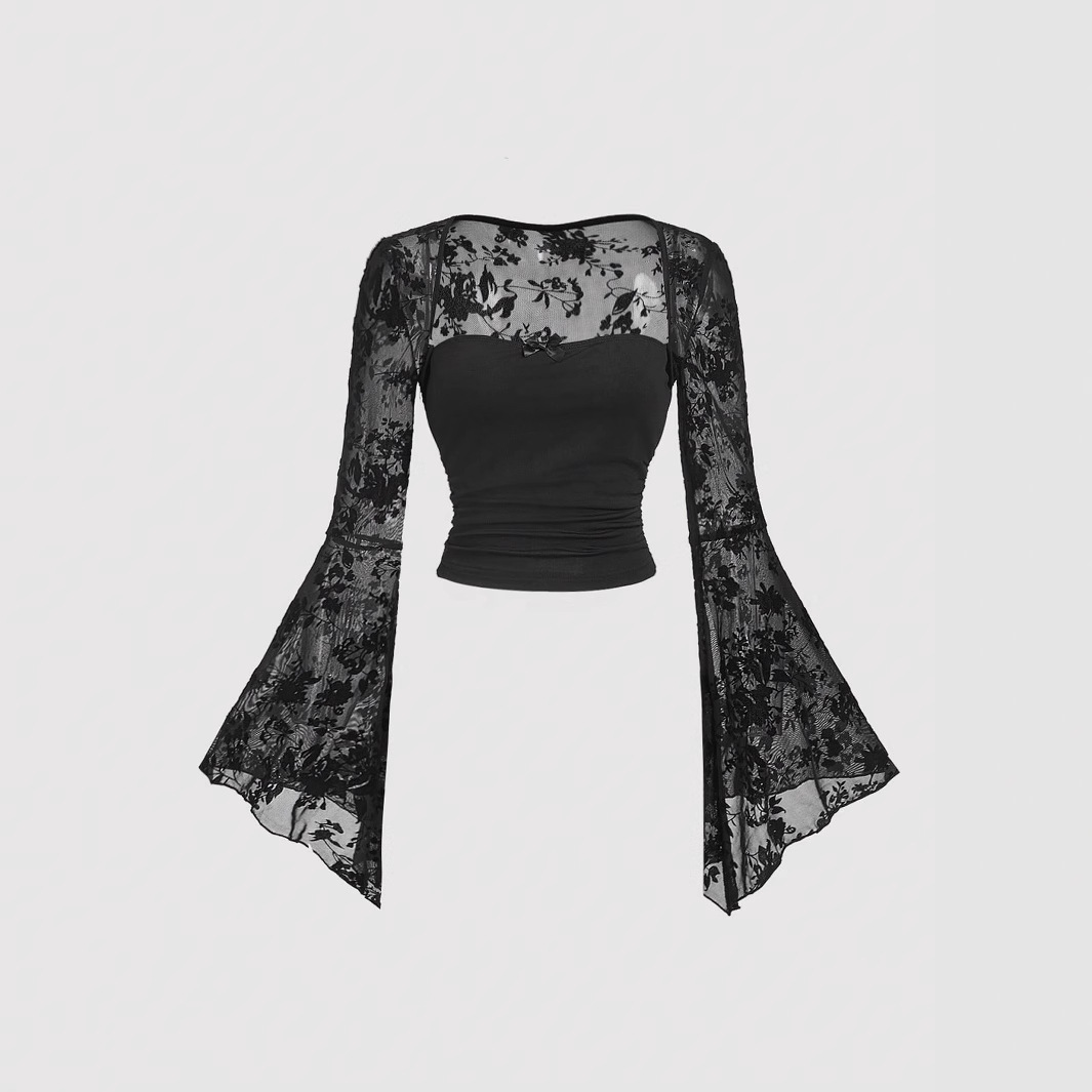 Gotik Seksi Dantel Örgü Flared - Summer Grunge Clothing incelemesi ve fiyatı