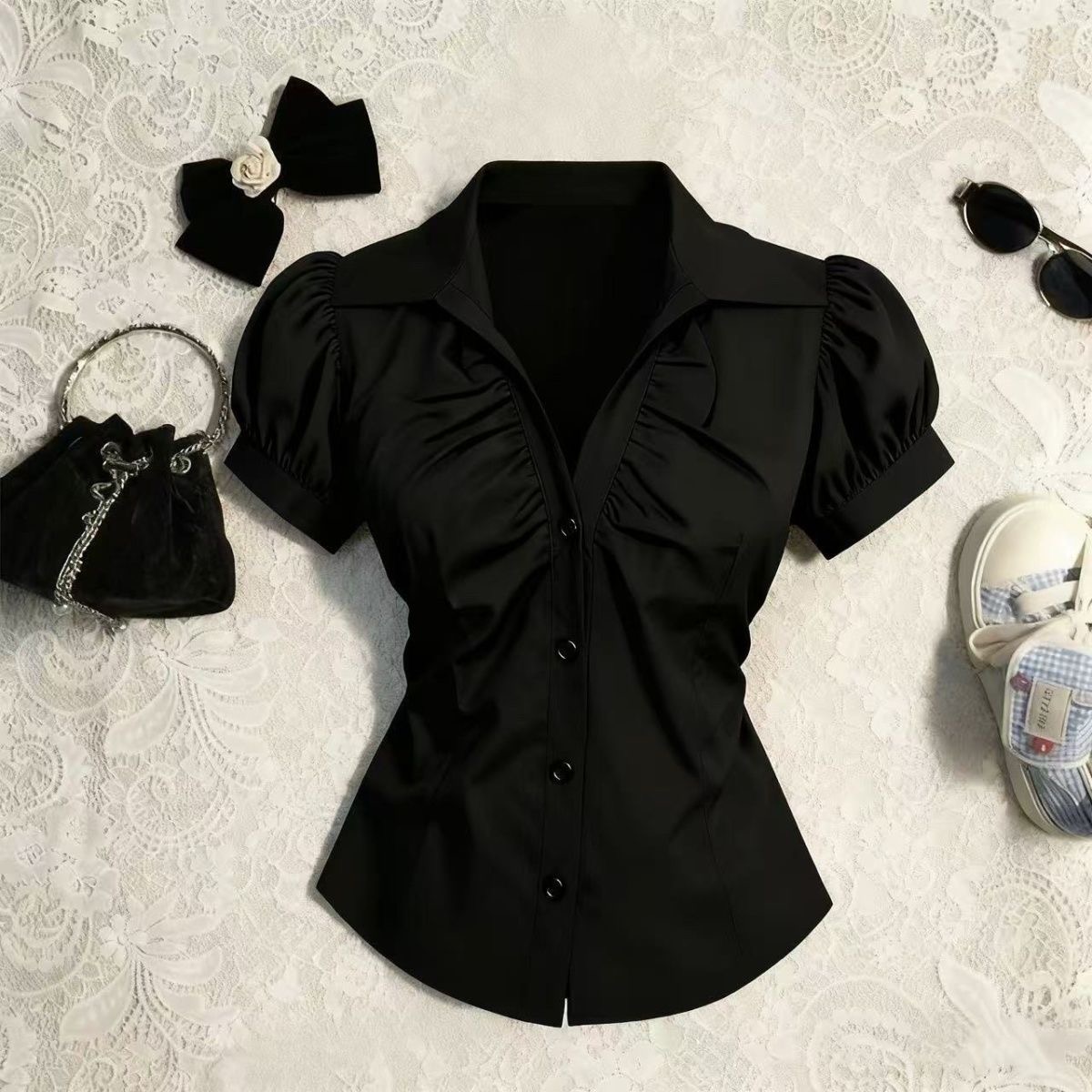 Bayan Y2K Grunge Bluz Gotik Kı - Summer Grunge Clothing incelemesi ve fiyatı